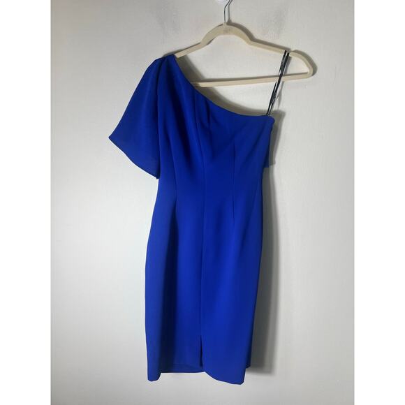 Vince Camuto Royal Blue One Shoulder Dress Size 6P - Picture 2 of 3
